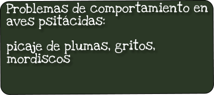 Problemas de comportamiento en aves psitácidas:  picaje de plumas, gritos,  mordiscos